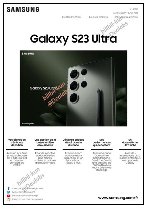 Samsung Galaxy S23 Ultra specs sheet leaks in full - GSMArena.com news