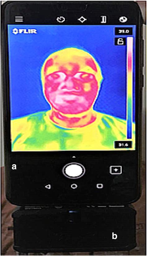 Acquisition of low-resolution thermal face images: (a) Android ...