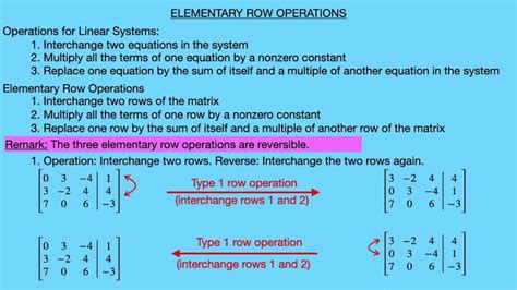 Elementary Row Operations - YouTube