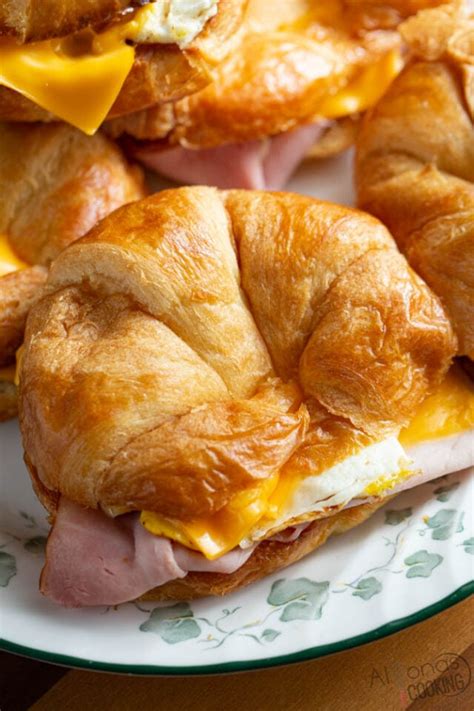 Easy Croissant Breakfast Sandwich - Alyona’s Cooking