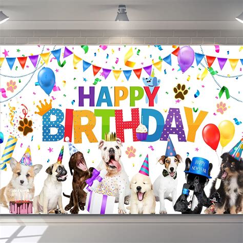 Amazon.com: Dog Cat Happy Birthday Backdrop Banner Puppy Photography ...