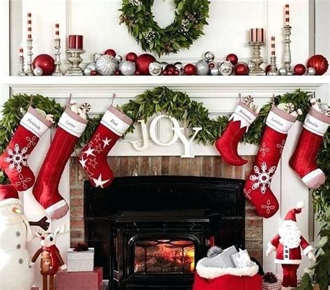 Red And Silver Christmas Decorating Ideas | Diy christmas mantel ...