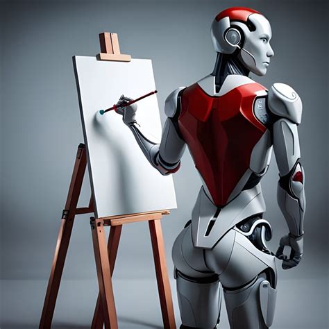 AI robot painting himself higly intricate, sophisticated and complex ...