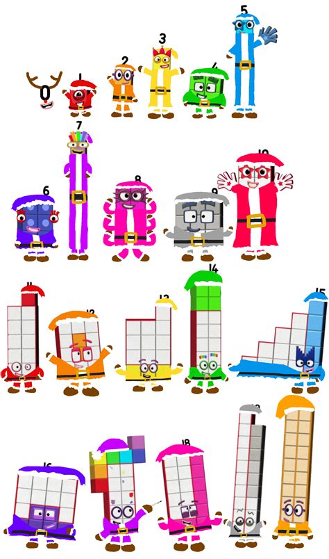 Numberblocks Christmas Outfits by alexiscurry on DeviantArt