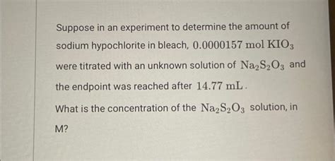 Solved Suppose in an experiment to determine the amount of | Chegg.com