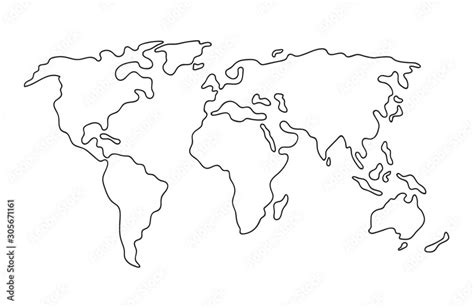 World Map Handdrawn Vector Shapes Vector Shapes World Map Outline ...