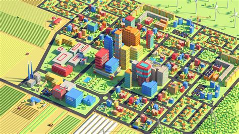 Low-Poly City on Behance