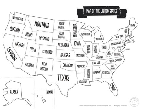 Printable Map Of The United States Without State Names | Printable Maps