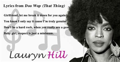 Lyrics from Doo Wop (That Thing) by Lauryn Hill | Excerpts, Quotes ...