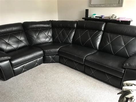 SCS black leather corner sofa | in Huddersfield, West Yorkshire | Gumtree