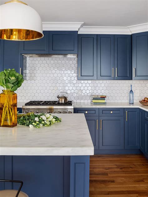 46+ Hexagon Backsplash ( SLEEK & EDGY ) - Honeycomb Backsplash Blue ...