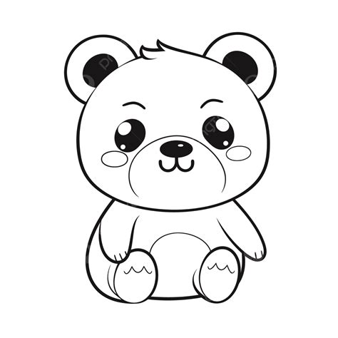 Cute Teddy Bear Coloring Sheet Outline Sketch Drawing Vector, Bear ...