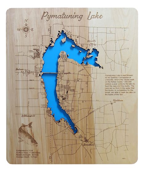 This is a 2D (2 dimensional) map of Pymatuning Lake in Crawford County ...