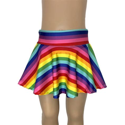 Children's Rainbow Stripe Skirt Skater Skirt, Circle Skirt, Costume ...