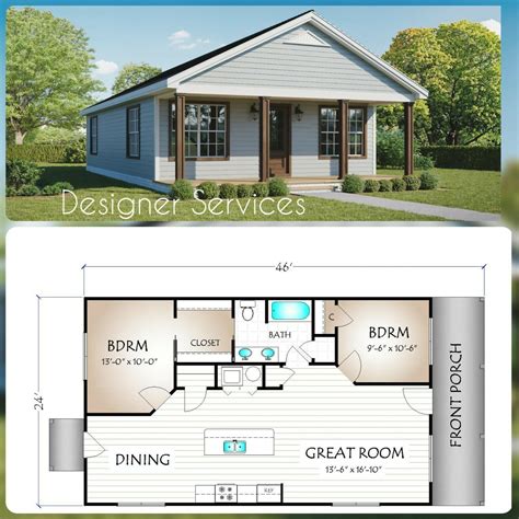 House Home Plan, 960 Sq Ft | eBay | Building plans house, Guest house ...