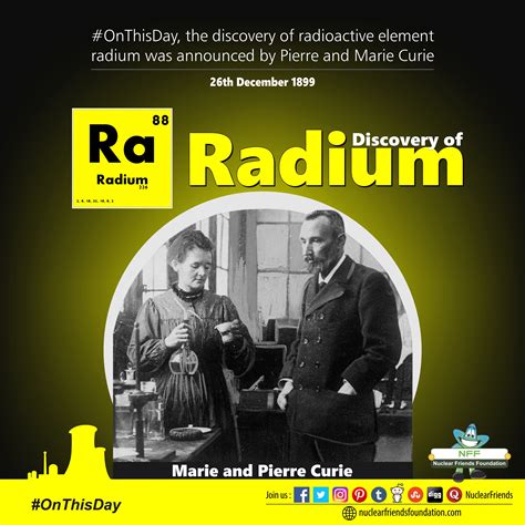 #OnThisDay The discovery of radioactive element radium was announced by ...