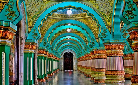 MYSORE,KARNATAKA,INDIA - OCTOBER 20,2019 : Mysore palace inside ...