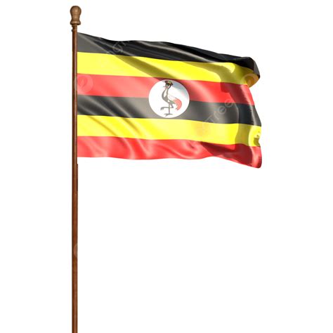 Uganda Flag With Pole, Uganda Flag Waving, Uganda Flag, Uganda Flag ...