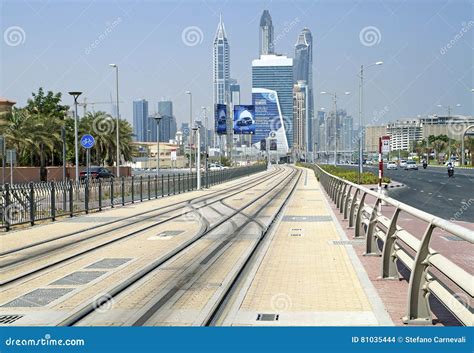 New Route of the Tram Service in the City Dubai Editorial Stock Image ...