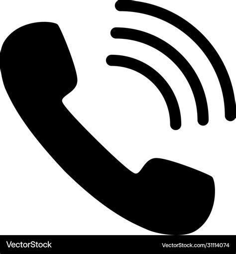 Phone number hang on call icon black Royalty Free Vector