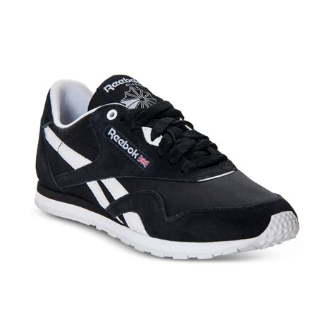 Reebok Classic Nylon Slim Monocolor Casual Sneakers in Black | Lyst