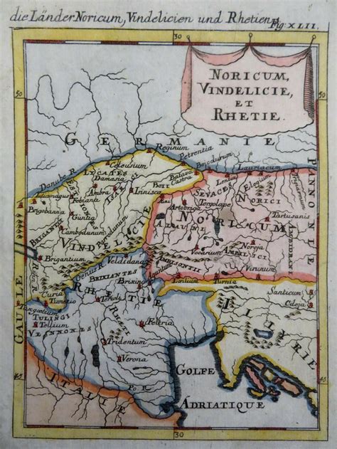 Noricum Vindelicie Rhetia Roman Provinces Austria Lombardy 1685 Mallet ...