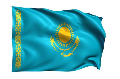 Kazakhstan Waving flag Realistic Transparent Background 15309569 PNG