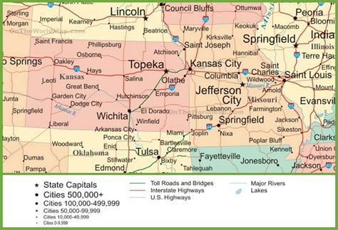 Map of Kansas and Missouri - Ontheworldmap.com