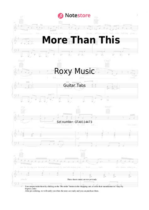 More Than This tabs guitar Roxy Music in Note-Store.com | Guitar.Tabs ...