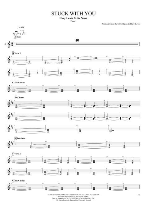 Stuck With You Tab by Huey Lewis and the News (Guitar Pro) - Full Score ...