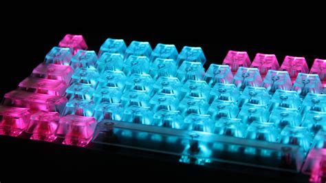 Miami colorway with translucent keycaps and a keyboard with RGB leds ...