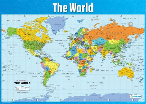 Buy World | Geography s | Laminated Gloss Paper measuring 33” x 23.5 ...