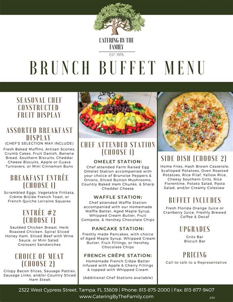 Brunch Buffet Menu - Catering by the Family