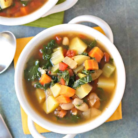 Vegan Vegetable Soup with Beans and Potatoes - Veggies Save The Day