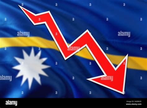 Nauru economy graph is indicating negative growth, red arrow going down ...