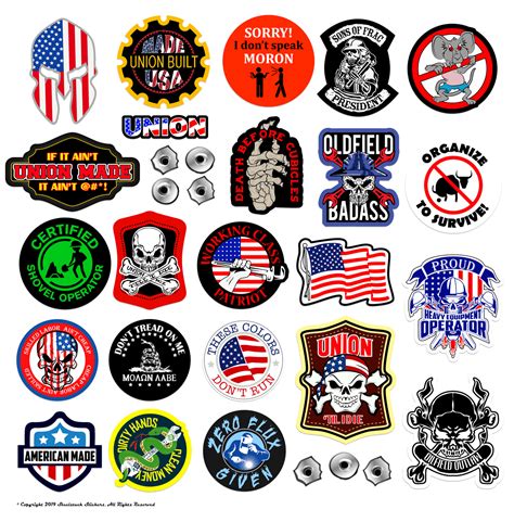 30-Pack Funny Union Hard Hat Stickers | 100% Vinyl Decals | Union Made ...