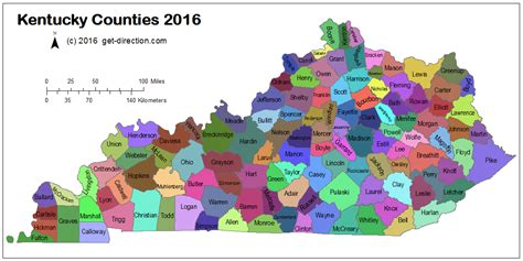 Map of Kentucky Counties