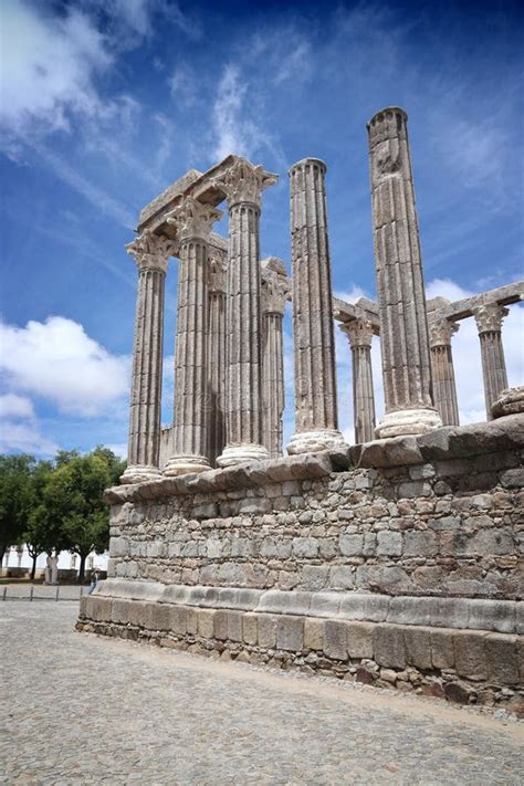 Evora, Portugal - Roman Temple Stock Photo - Image of temple, ruin ...