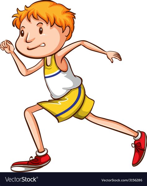 A simple drawing of a boy running Royalty Free Vector Image