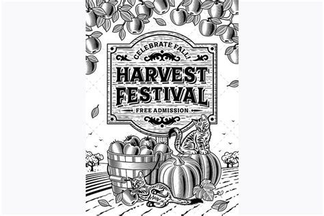 Harvest Festival Poster Black And White | Festival posters, Harvest ...