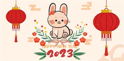 Happy Chinese New Year 2023 Year Of The Rabbit Stock Illustration ...