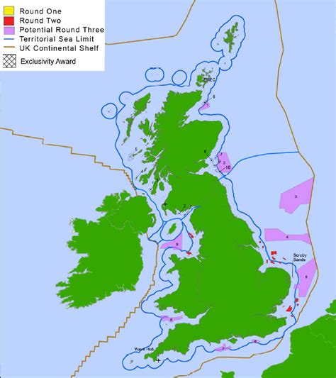 Map indicating the geographic location of R1 and R2 offshore windfarm ...