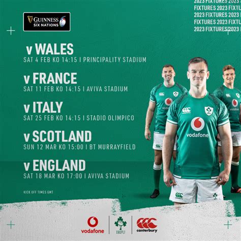 Irish Rugby | Ireland’s 2023 Guinness Six Nations Fixtures Confirmed