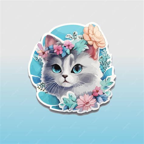 Premium Vector | Cute cat sticker set vector stock illustration ...