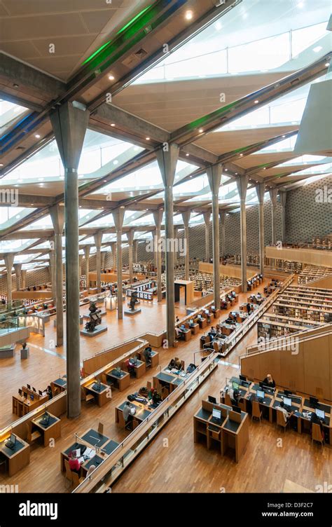 Interior of Main Reading Room of Bibliotheca Alexandrina (Library of ...