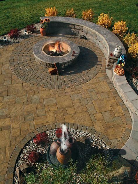 Stamped Concrete Fire Pit | Fire Pit Design Ideas