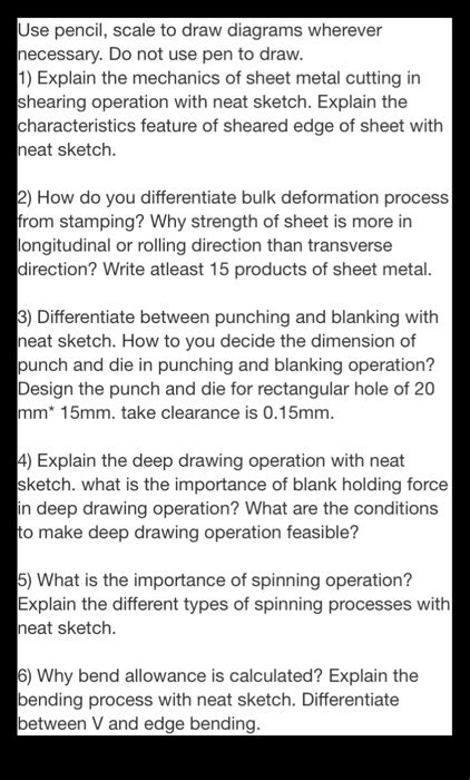 Solved Use pencil, scale to draw diagrams wherever | Chegg.com