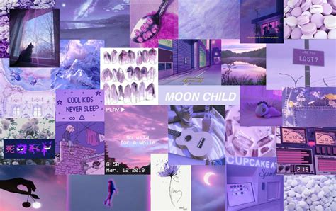 Collage High Quality Purple Aesthetic Laptop Wallpaper - Desconchadamente