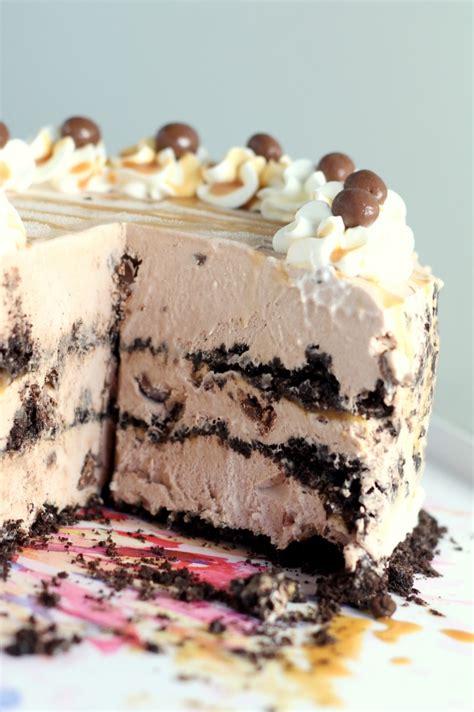 Salted Caramel Mocha Ice Cream Cake - Chocolate with Grace