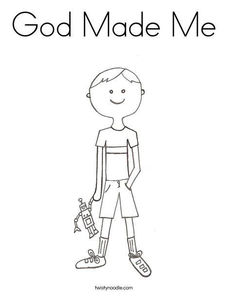 Boy Coloring Page | God made me, Coloring pages for boys, Bible ...